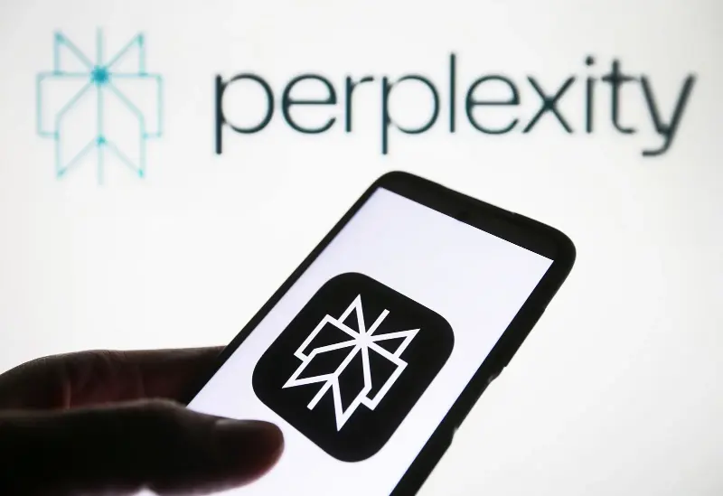 Perplexity AI Logo concept photo illustration 1